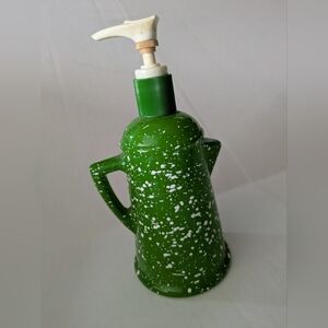Vintage Avon Lotion or Soap Pump Dispenser Bottle Green And White